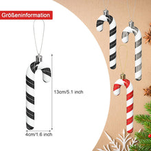 Zuckerstangen Weihnachtsdekoration Glitzer Anhänger 6 Stück