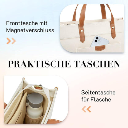 Missnine Laptoptasche 15,6 Zoll Handtasche Damen Schwarz