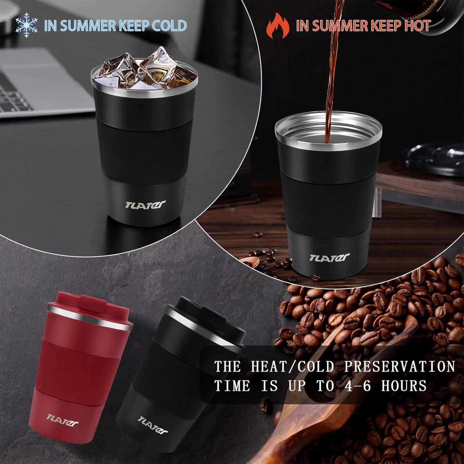 Kaffeebecher to go 380ml Thermobecher Isolierbecher mit Auslaufsicher