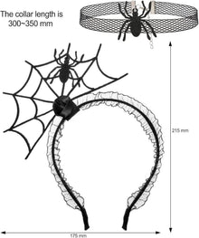 HOWAF Spinne Haarreifen Halloween Kostüm Spinnweben Tattoos