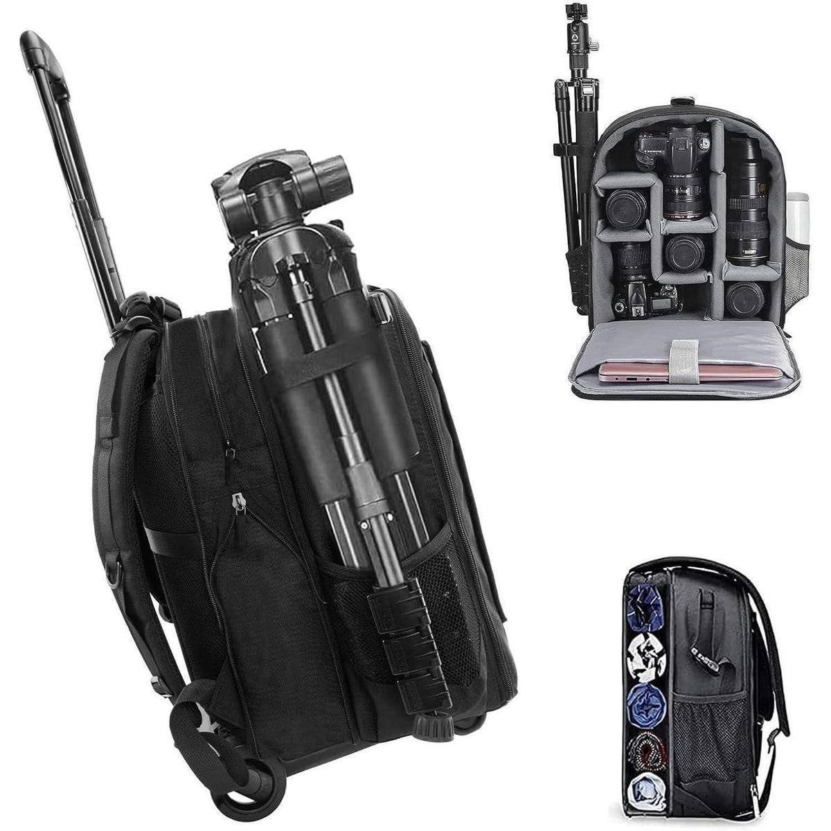 Kamerarucksack wasserdicht für DSLR/SLR – Stativkompatibel (5.0L Schwarz)