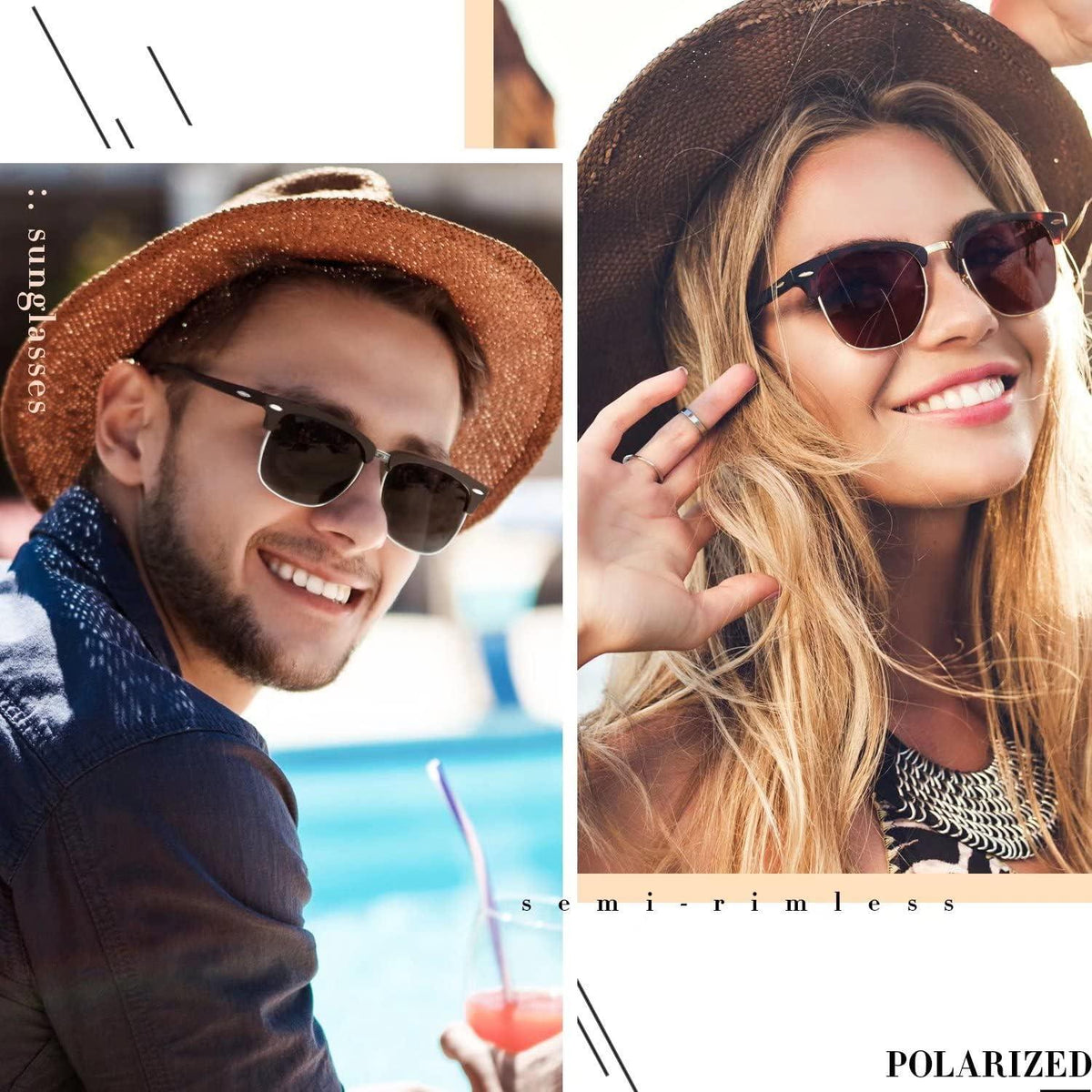 LINVO Polarisierte Sonnenbrille Herren Damen Retro Klassisch