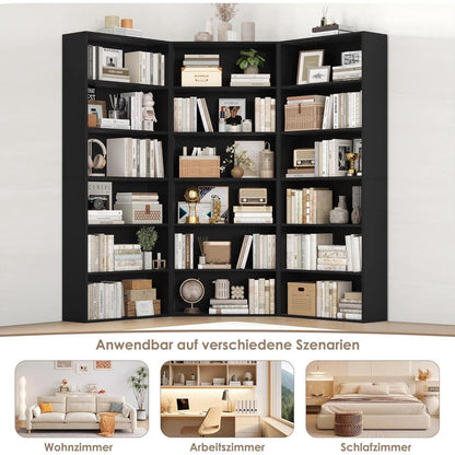 Holzregal mit 6 Fächern – Bücherregal & Aufbewahrungsregal