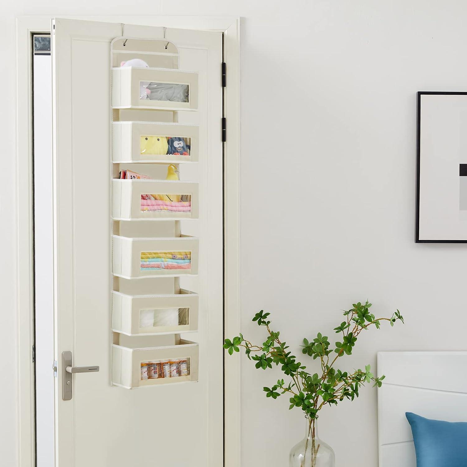 YOUDENOVA Hängeorganizer 6 Große Taschen mit Fenster Beige