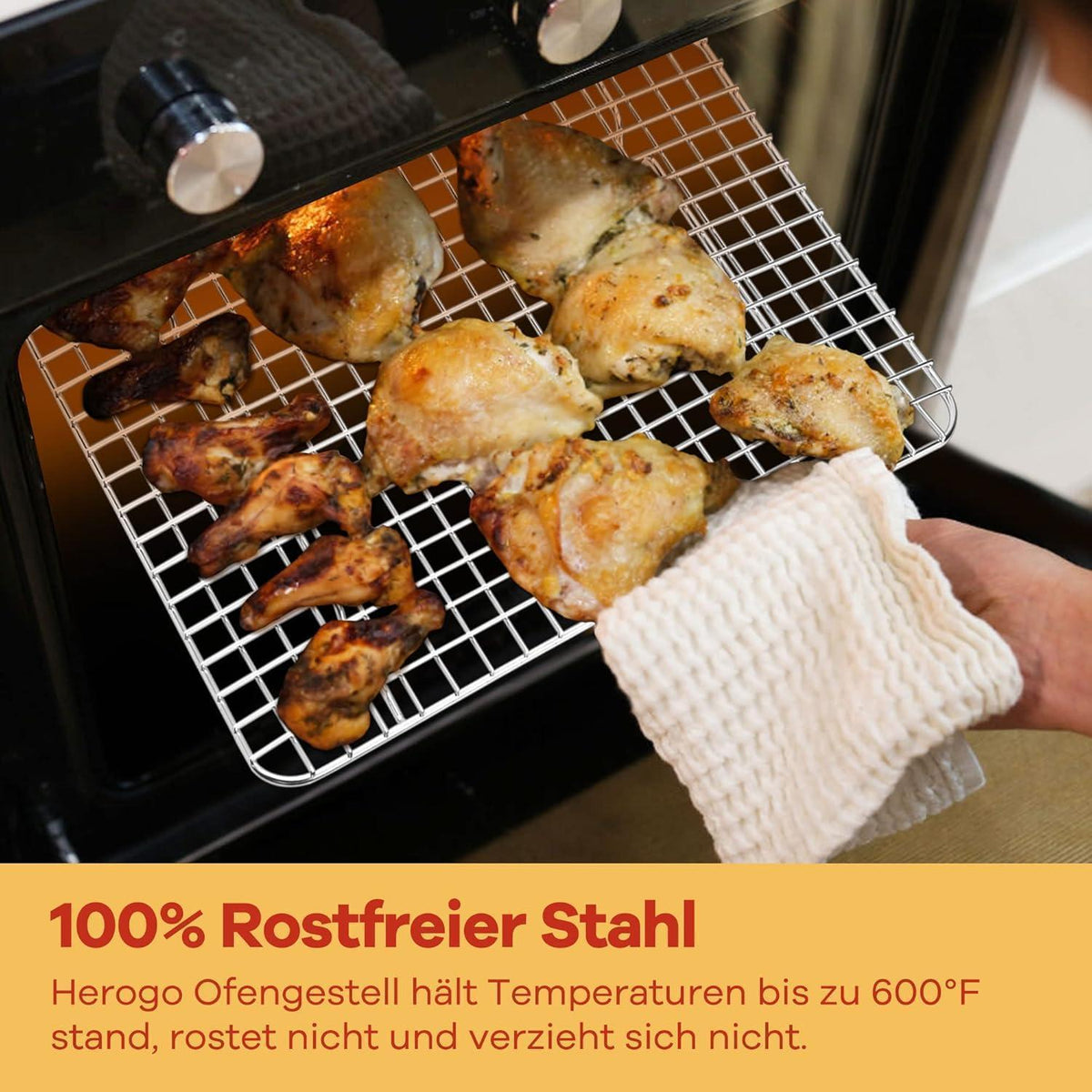 Edelstahl Abkühlgitter 2er-Set – 30x23 cm zum Backen & Kühlen