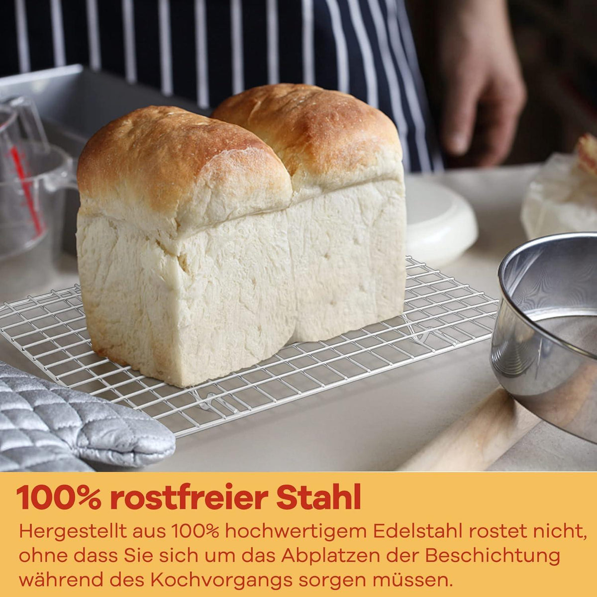 Edelstahl Abkühlgitter 2er-Set 25x19x2 cm für Backbleche - Langlebig & Spülmaschinenfest