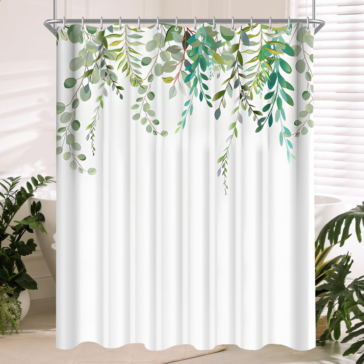 Duschvorhang Antischimmel Textil Shower Curtains Laub 180x180 cm