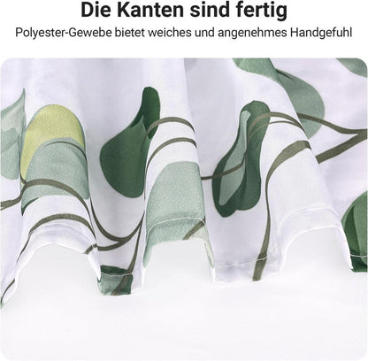 Duschvorhang 180x180 Antischimmel Textil Laubmuster Wasserdicht 12 Haken