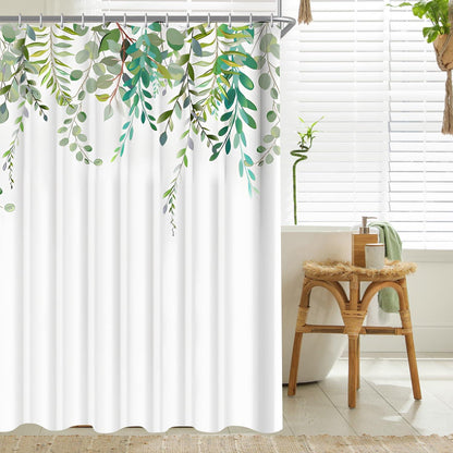Duschvorhang 180x180 Antischimmel Textil Laub Wasserdicht Badezimmer 1er Pack