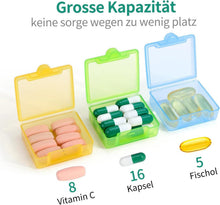 Opret 3 Stück Tablettenbox Tragbare Pillendose für Vitamine