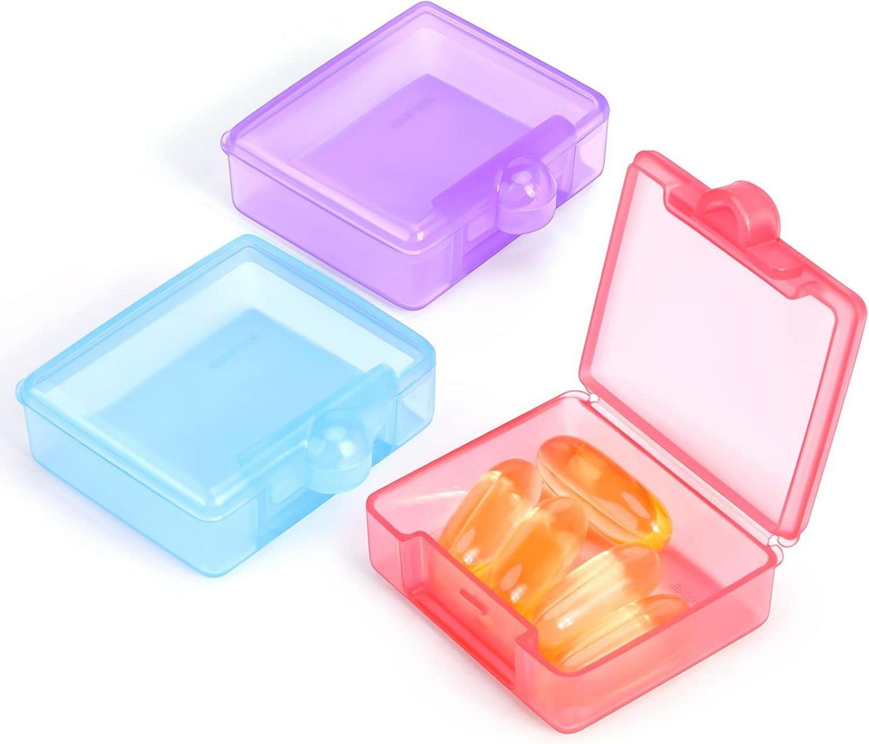 Tablettenbox Pillendose Vitamine Fischöl Aufbewahrungsdose Blau Lila
