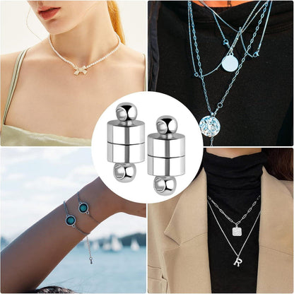 12 Stk. Magnetverschlüsse Schmuck Armband Rund Magnetisch Silber