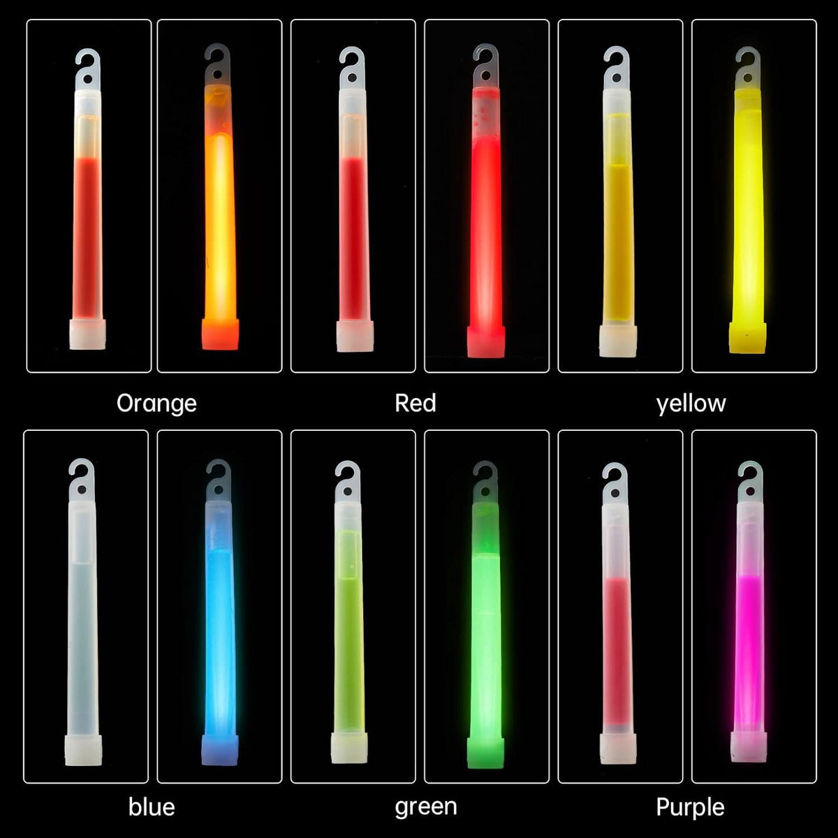 12er Pack Leuchtstäbe Glowsticks für Party Festival Outdoor
