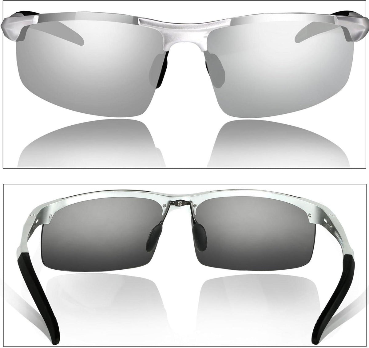 DUCO Herren Polarisierte Sportbrille Al-Mg Metallrahmen