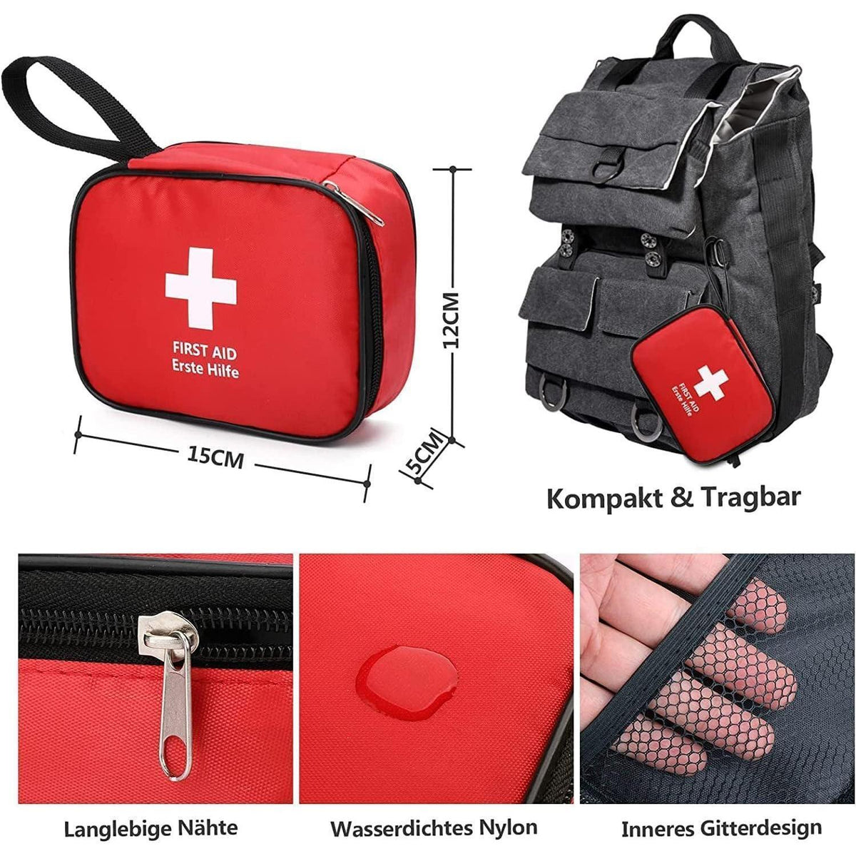 Mini Erste Hilfe Set 90tlg. – Reiseapotheke für Outdoor & Alltag