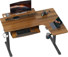 Höhenverstellbarer Eckschreibtisch LED Tisch Gaming L Form