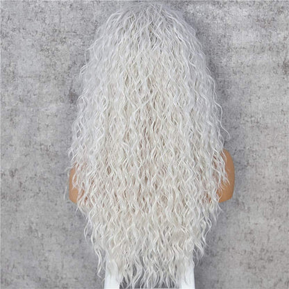 Lockige Blonde Synthetische Perücke mit Lace Front 26 Zoll