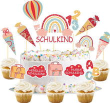 Tortendeko Einschulung Mädchen 13-teilig ABC 123 Kuchen Deko