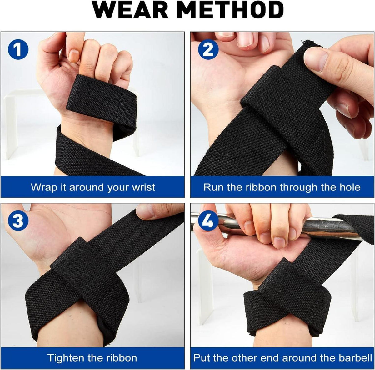Zughilfen für Krafttraining - Profi Lifting Straps für Fitness Schutz