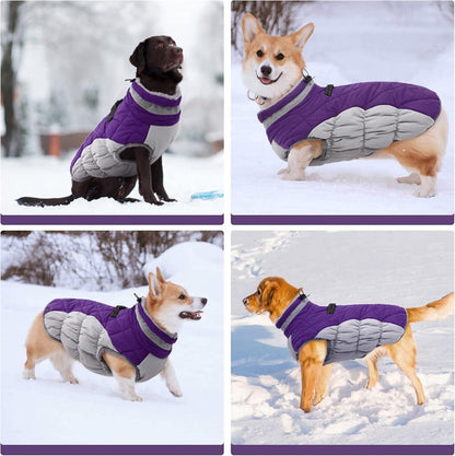 Kuoser Wasserdichter Hundemantel Winterjacke Fleece Reflektierend XS Lila