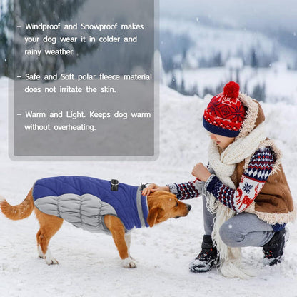 Wasserdichter Hundemantel Winterjacke Fleece gefüttert Reflektierend