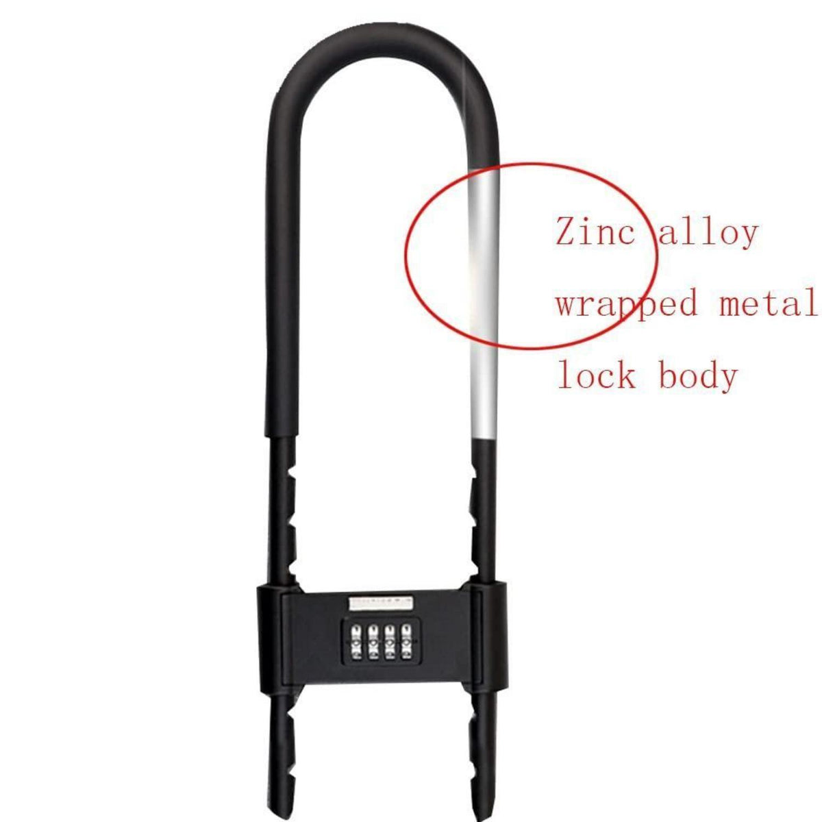 U-Lock Zahlenschloss Fahrrad – Verstellbarer Bügel 270mm