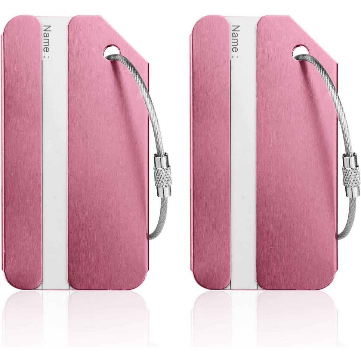 2x Kofferanhänger Gepäcketikett Rosa – Reisezubehör