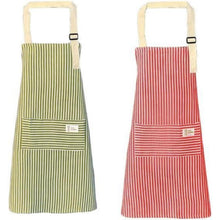 2er Set Küchenschürzen Damen Baumwolle Leinen Pink Grün