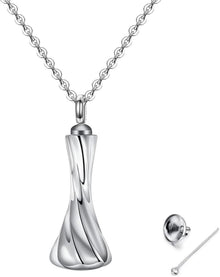 GW Memorial Urnenketten für Herren Damen Asche Edelstahl Silber