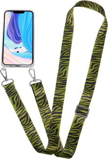 Universelle Handykette mit breitem Band Zebraschwarz Dunkelgrün