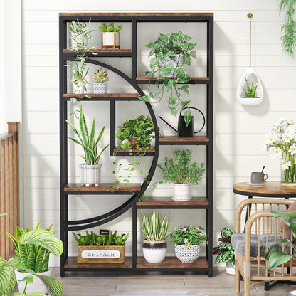 Industrielles Bücherregal 5-stöckig – Freistehendes Etagere Regal Braun