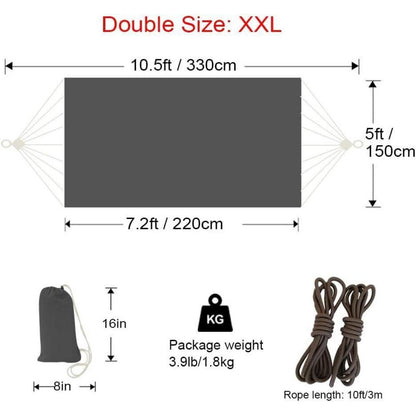 XXL 2-Personen Outdoor Hängematte 300kg Traglast Canvas