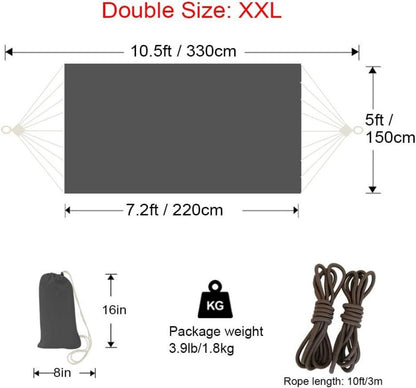 XXL 2-Personen Outdoor Hängematte 300kg Traglast Canvas