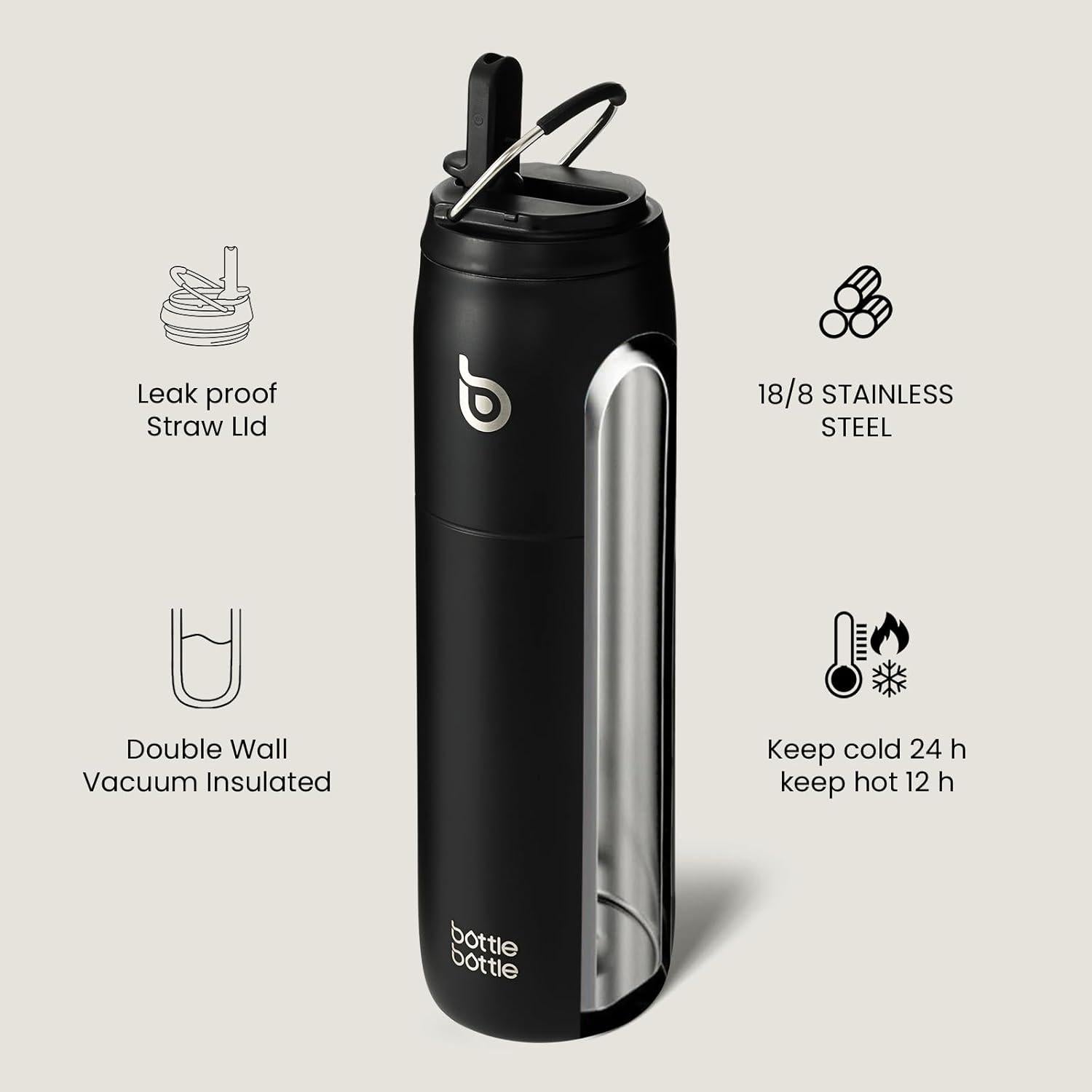 Isolierte Wasserflasche Edelstahl 32oz mit Strohhalm Griff