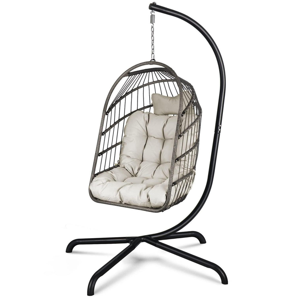 Hängesessel mit Gestell & Kissen – Schaukelstuhl Indoor Outdoor