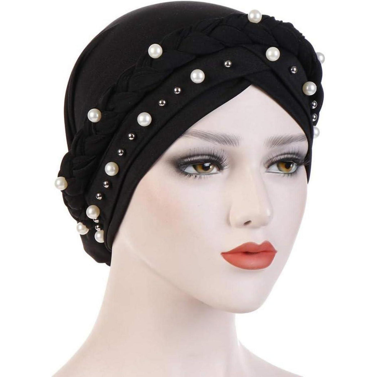 Turban Damen Kopftuch mit Perle – Chemo & Haarausfall Hut