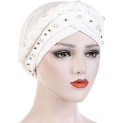 Turban Damen Kopftuch mit Perle – Chemo & Haarausfall Mütze