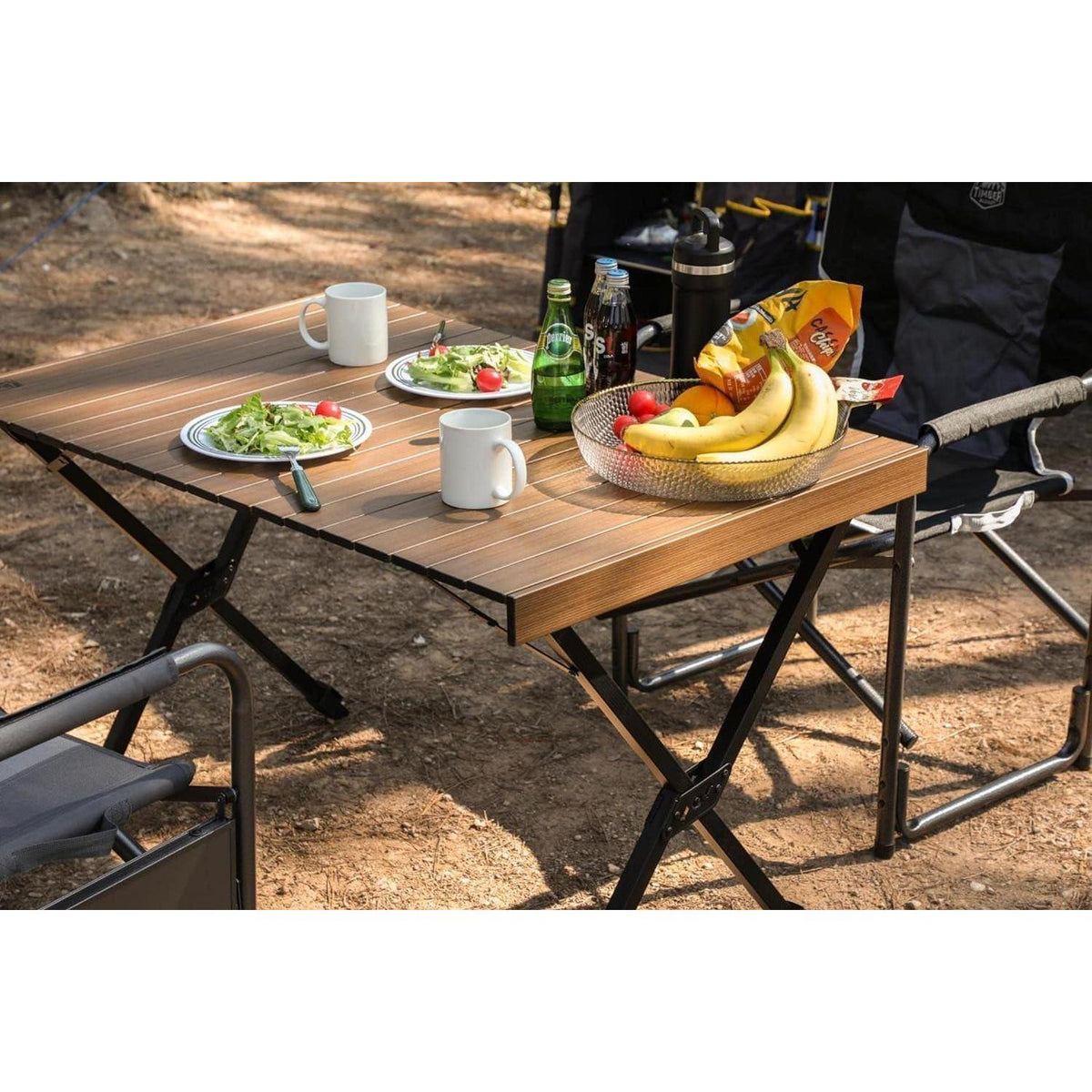 Klapptisch Camping Höhenverstellbar Aluminium 108x71cm Braun
