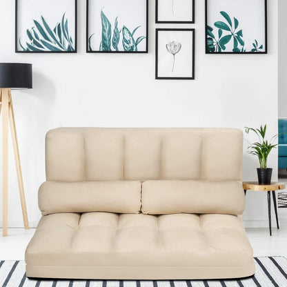2-Sitzer Bodensofa mit Schlaffunktion & 6-stufiger Verstellung