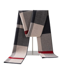 Herren Schal Merinowolle Tartan Karo, langer Winter Schal mit Geschenkbox