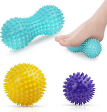 Massagebälle Faszienball 3er Set Igelball Spiked Hart mit Noppen