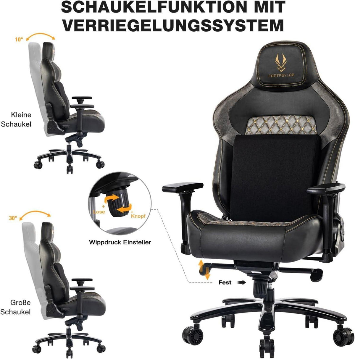 Fantasylab Gaming Stuhl 200KG Belastbarkeit Bürostuhl Armlehne
