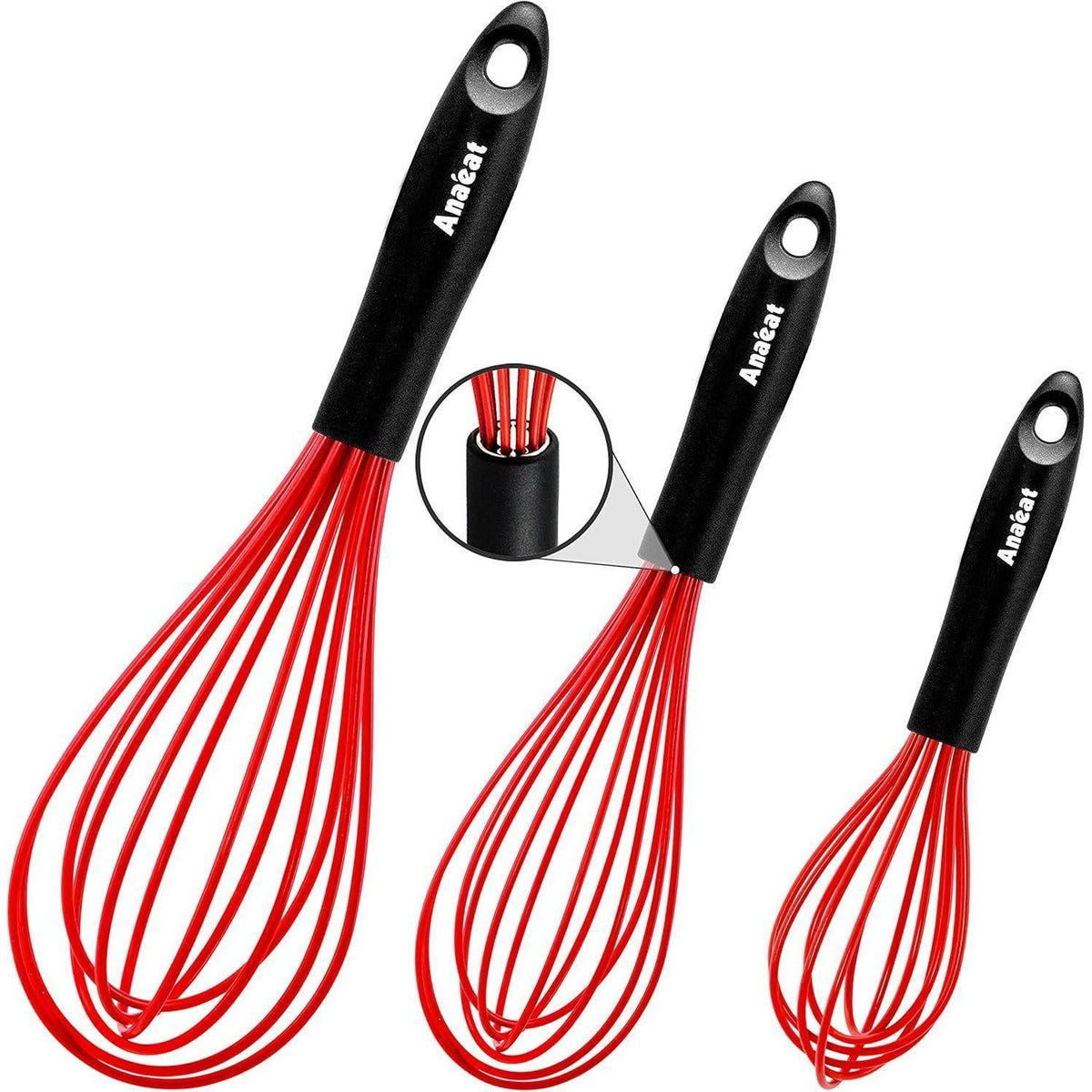 Silikon Schneebesen Set 3er – Hitzebeständig & Antihaft-Kochgeschirr