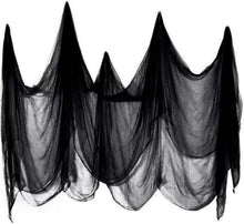 Halloween Gruseliges Tuch 200x500 cm Schwarz Deko Stoff Gaze