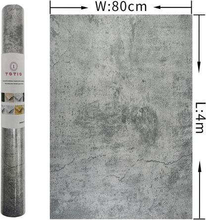 Dunkelgrau Selbstklebende Tapete 3D Beton Textur 80CMx4M Vinyl-Wasserfeste