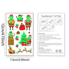 Weihnachts Temporäre Tattoos Glitzer für Kinder 16 Blatt