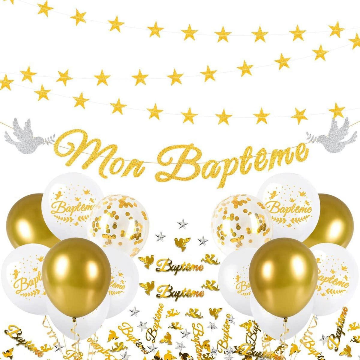 Babyparty-Dekoration Star Guirlande Baptême iZoeL