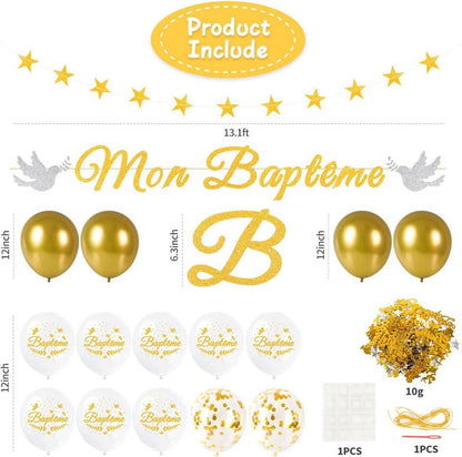 iZoeL Baptême Star Bannière Babyparty Guirlande