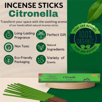 Bio-Räucherstäbchen Citronella 25 Stück | Naturduft & Entspannung