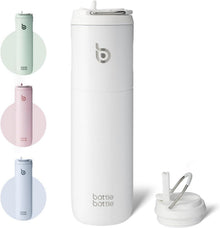 Isolierte Trinkflasche mit Strohhalm und Griff 680 ml